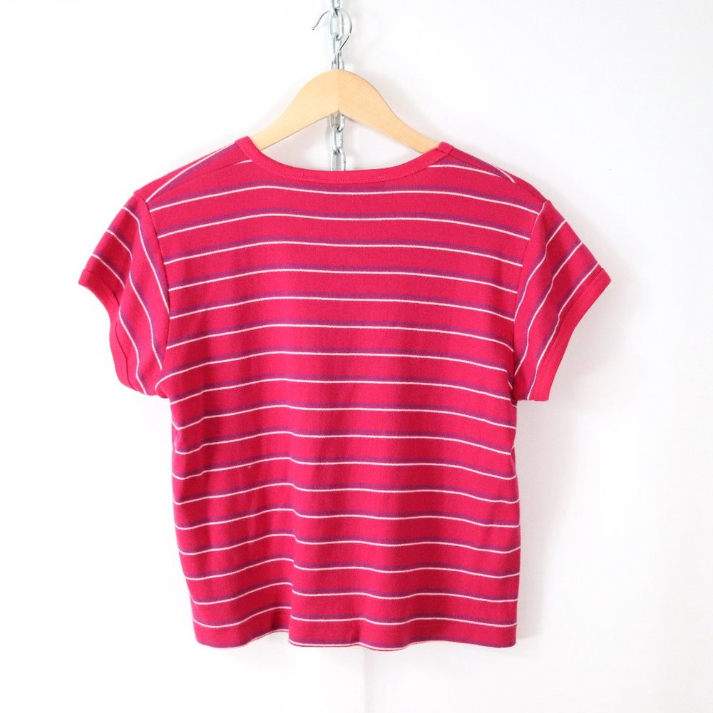 ❌SOLD❌vintage 80s soft knit cropped stripe tee - Picture 5 of 5